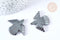 EP-Pendentif oiseau hématite de synthèse gris 39mm, pendentif , x1 G7969