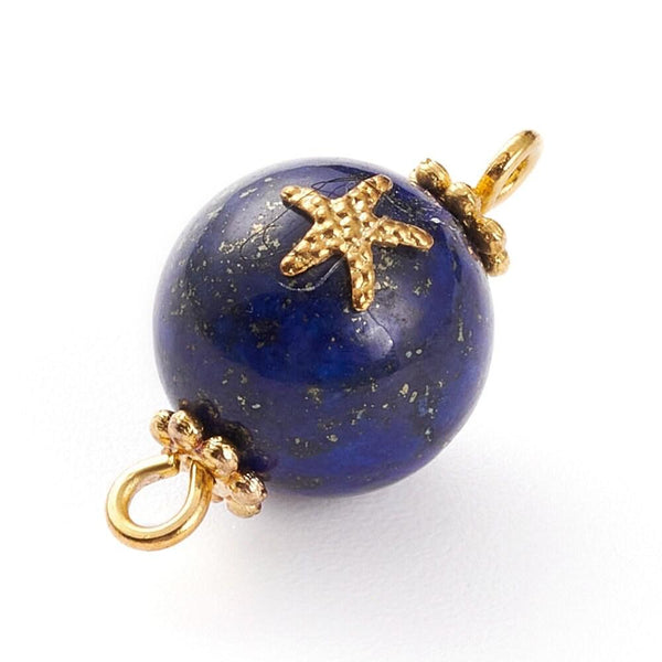 EP Pendentif ovale améthyste quartz rose lapis zamac doré 18mm,x 3 G6265