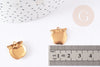 EP Pendentif pomme laiton brut 16mm, création bijoux fruits laiton brut x2 G9084