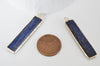 EP Pendentif rectangle lapis lazuli facettes doré,pendentif lapis lazuli, pendentif pierre, création collier,lapis lazuli naturel,46.5mm-G1404