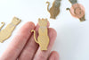 EP-Pendentifs chat égyptien acier doré inoxydable 48mm, x1 G6018
