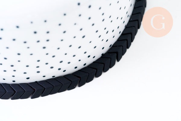 EP Perle chevron noir hématite synthétique 7mm, création bijoux pierre, le fil de 40cm, G6904