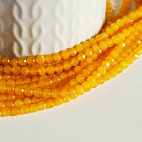 EP Perle jade jaune vif,perle jade,pierre naturellel,perle pierre, facette,jade,4mm,fil de 37cm, x1 G7460