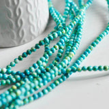 EP Perle jade océan naturel bleue 4mm, x1 fil (G1644)