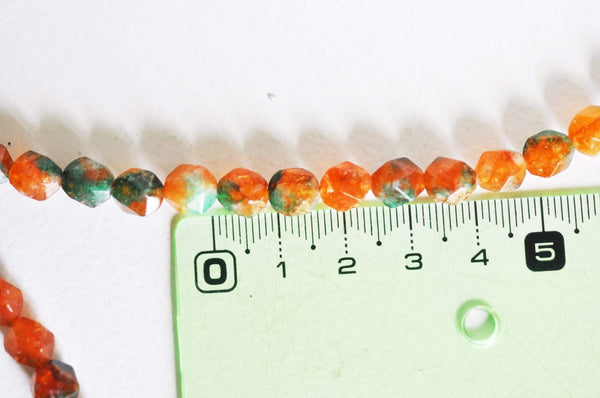 EP Perle jade orange facettes 8mm, x1 fil 45 perles (G3043)