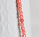 EP Perle jade rose rodochrosite, fourniture créative, perle jade,pierre naturelle,jade naturel,perle pierre,perle facette,4mm,fil de 91 perles