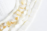 EP Perle nacre blanche naturelle ovale carrée disque tube,perle nacre naturelle,coquillage blanc,création bijoux,14mm,x 5,G1629