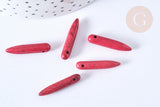 EP-Perle pointe howlite rouge fuchsia 20-25mm,perle pierre naturelle ,x10 (G7428)