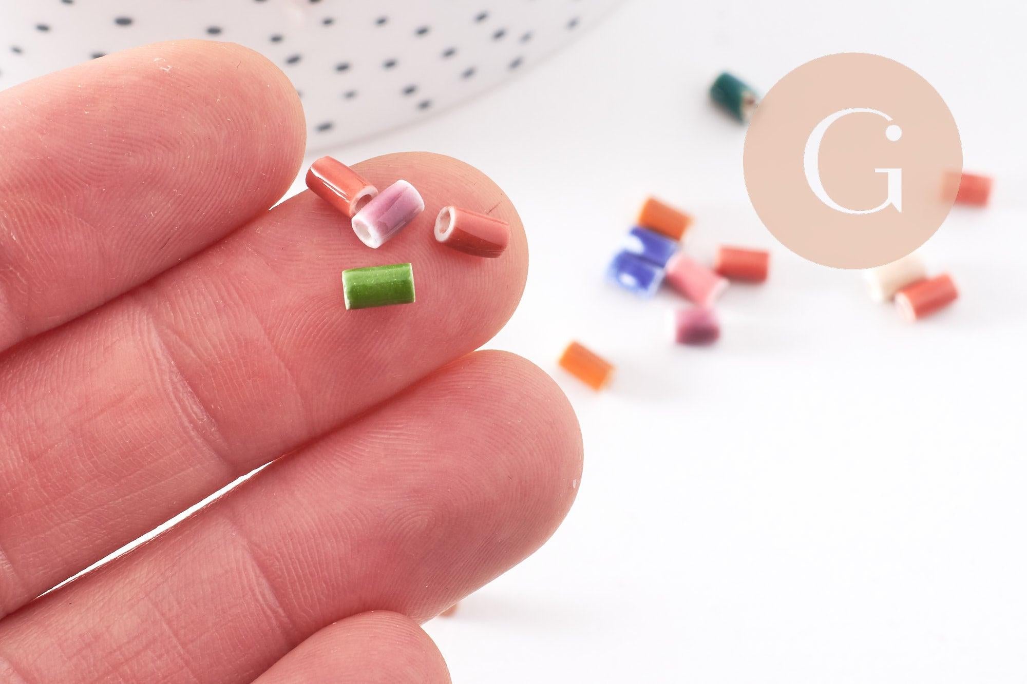 EP-Perle porcelaine multicolore 5x3mm, x10 G2583