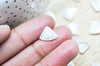 EP-Perle triangle nacre blanche naturelle doré,pendentif triangle nacre,coquillage blanc, bijou nacre 12mm, x1 G4498