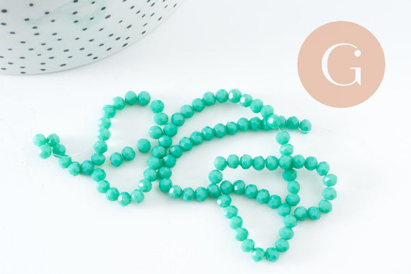 EP-Perles abacus cristal vert 4-5mm, x1 fil de 37cm (G6215)