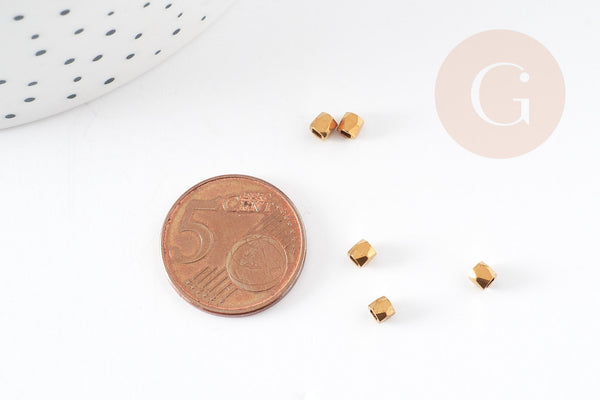 EP Perles intercalaires facettées laiton brut 2.5mm, x50 (G7315)