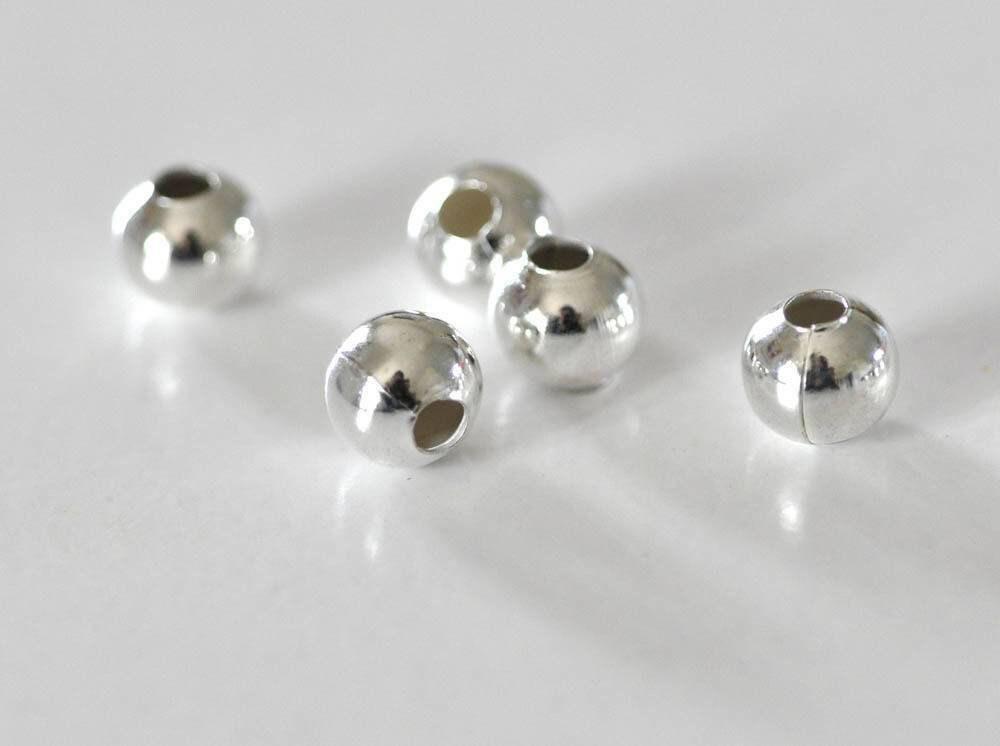 EP -Perles rondes argent intercalaires, fabrication collier,perle argentées, apprêts argent, 10mm, creation bijoux,les 10,G0180