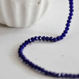 EP-Perles toupies bleu, perles bijoux, perle cristal bleu,bleu marine,Perle verre facette,création bijou, fil de 150, 3mm-G619