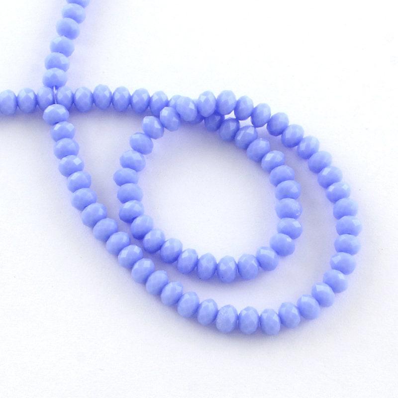 EP Perles toupies cristal bleu lavande, x1 fil de 135, 3x2mm G3607