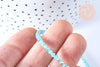 EP-Perles toupies cristal bleu turquoise irisé 3.5x2.5mm, perles bijoux, perle cristal,Perle verre facette,création bijoux, fil 25.4cm G6759