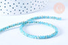 EP-Perles toupies cristal bleu turquoise irisé 3.5x2.5mm, perles bijoux, perle cristal,Perle verre facette,création bijoux, fil 25.4cm G6759