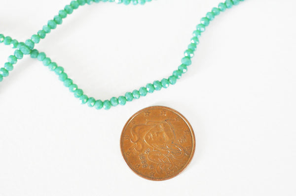 EP Perles toupies vert émeraude, perles bijoux, perle cristal vert, Perle verre facette, création bijoux, fil de 180, 3mm-G623