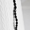 EP Perles verre noir, Perles verre, perle forme ovale, fourniture créative, grain de riz, verre noir, création bijoux, fil de 70-G564