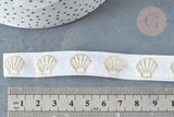 EP Ruban élastique blanc or coquillage EFJF,bracelet EVJF,ruban mariage, scrapbooking,16mm, x1 mètre G6907 (adn)