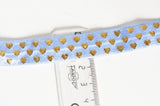 EP Ruban élastique bleu coeurs or EFJF 16mm,1 mètre-G1522