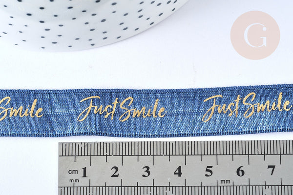 EP Ruban élastique bleu or JUST SMILE EFJF 16mm, 1 mètre x1 G6906