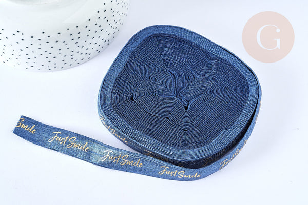 EP Ruban élastique bleu or JUST SMILE EFJF 16mm, 1 mètre x1 G6906