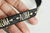 EP Ruban élastique noir or ALOHA EFJF 16mm,1 mètre-G1282