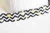 EP Ruban élastique zigzags coeurs or EFJF 16mm,1 mètre-G1584