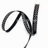 EP -Ruban gros grain polka noir, fabrication bijoux, ruban pois blancs,ruban mariage,fourniture créative, largeur 1cm, longueur 1 mètre-G0784
