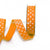 EP Ruban gros grain polka orange, fabrication bijoux, ruban pois blancs,ruban mariage,fourniture créative, largeur 1cm, longueur 1 mètre-G1090