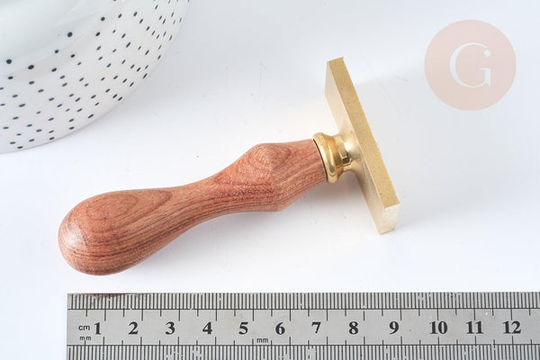 EP-Sceau laiton massif Tarot cire à cacheter manche bois 9cm, création de sceaux personnalisés pour invitation de mariage, x1 G7747