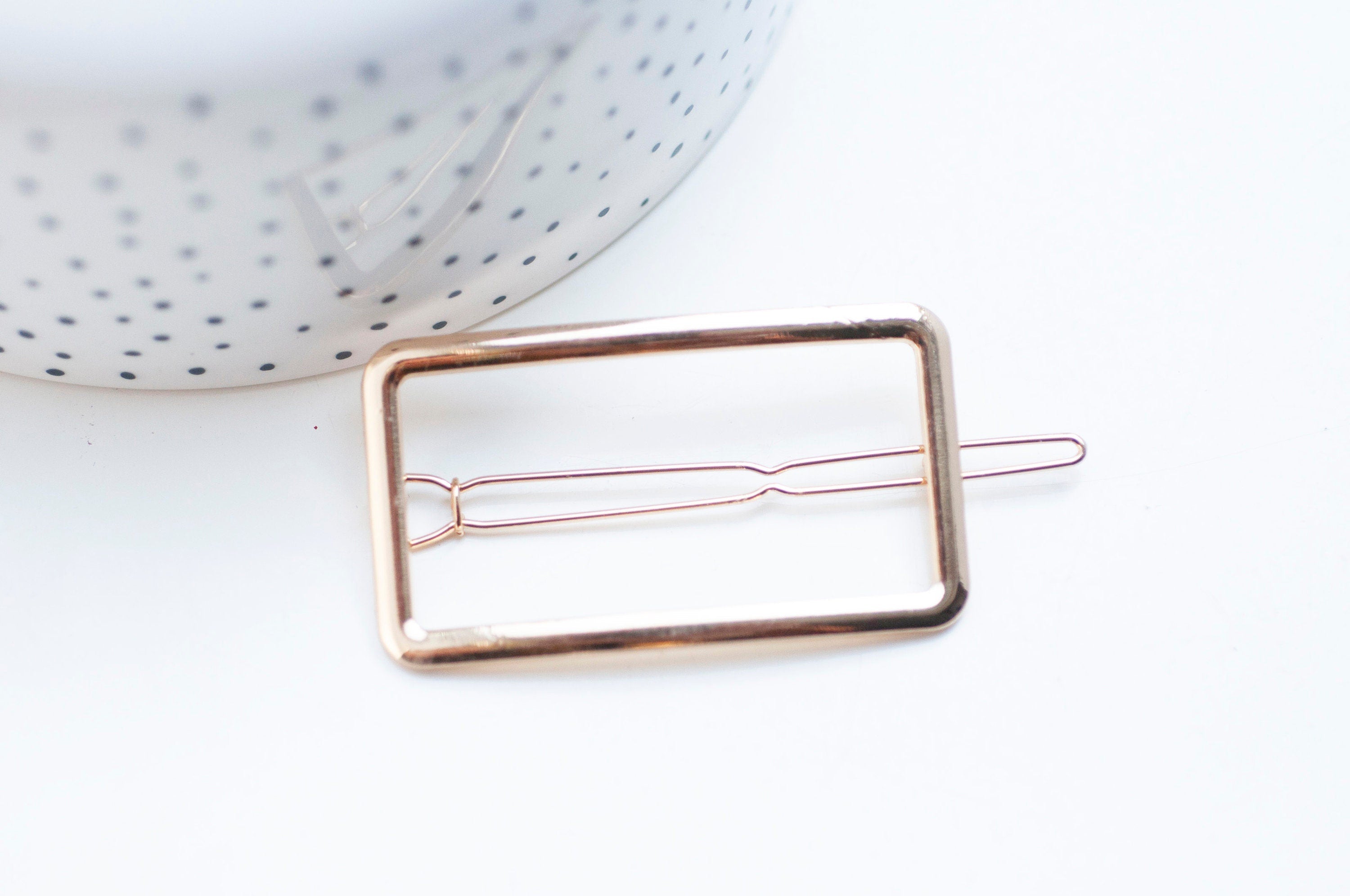 EP Support barrette clip fer doré rectangle 55mm, x1 (G4720)