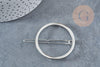 Support barrette clip ronde métal argenté 47mm, x1 (G8834)