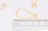 EP-Support de boucles fil doré 16k,montage bijoux DIY, oreilles percées, création bijoux, boucles dorées,x 2, 34.5mm G5032