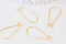 EP-Support de boucles fil doré 16k,montage bijoux DIY, oreilles percées, création bijoux, boucles dorées,x 2, 34.5mm G5032