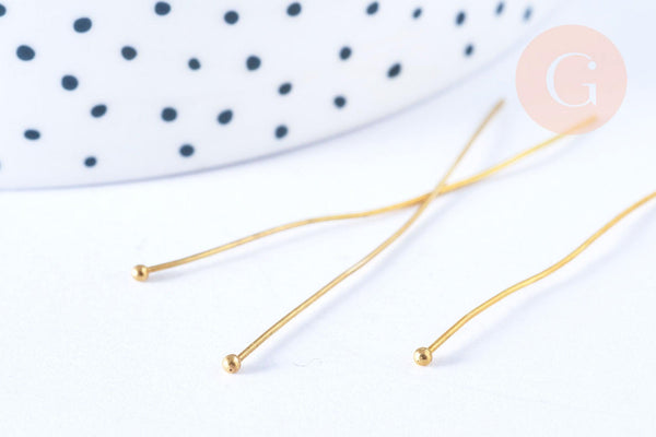 EP Tiges clous apprêts laiton laiton brut 50mm