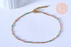EP-chaine de cheville acier doré 14k résine multicolore chaine doree 1.5-2mm/23cm, x1 (G3662)
