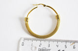 EP créoles maille acier doré, bijoux doré, création bijoux, oreille percée,sans nickel, la paire, boucles acier, 44.5mm-G72