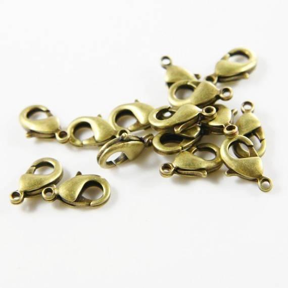 EP fermoirs mousquetons laiton brut 12mm, x20 (G0202)