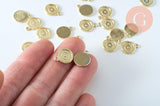 EP-pendentif médaille ronde zamac doré 18k 15mm, x1 G6008