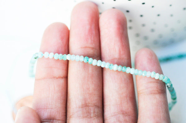 EP perle amazonite naturelle abacus facettée pour fabrication de bijou en pierre naturelle,fil de 125 perles,4x2-3mm G5169