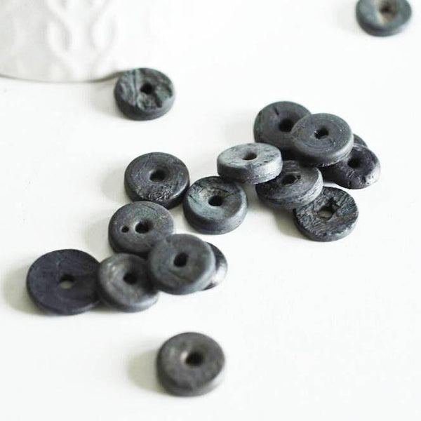 EP perle disque coco noir, bois naturel, perles bois,Perles géométriques,perle ronde bois création bijoux,10-12mm, les 50 G336
