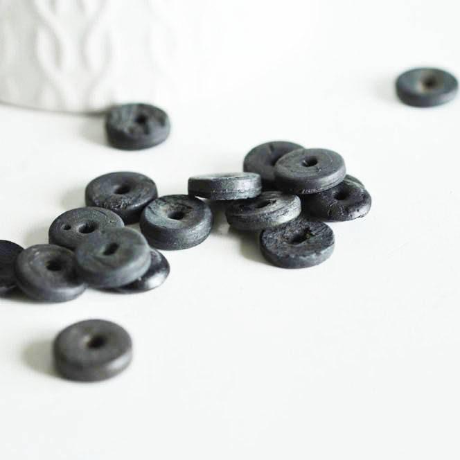 EP perle disque coco noir, bois naturel, perles bois,Perles géométriques,perle ronde bois création bijoux,10-12mm, les 50 G336