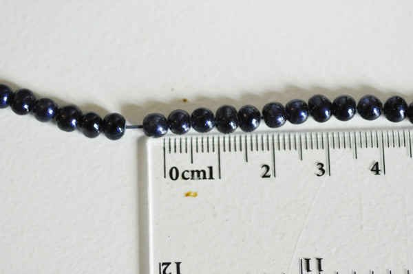 EP -perle eau douce naturelle noire 4mm,le fil de 38 cm, x1 G1256