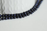 EP -perle eau douce naturelle noire 4mm,le fil de 38 cm, x1 G1256