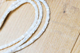 EP-perle nacre blanche naturelle heishi,tube coquillage ivoire,perle coquillage,création bijoux,2x4mm, le fil de 185 perles G4773