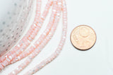 EP-perle nacre naturelle heishi rose pastel,tube coquillage coloré,perle coquillage,création bijoux,2x4mm, le fil de 185 perles G4775
