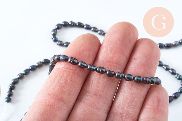 EP perle naturelle noire 4.5-7mm eau douce, le fil de 70 perles G6177