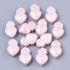 EP perle porcelaine rose clair coeur irisé,perle céramique, fabrication bijoux, céramique blanche, x 20, 16mm G4587
